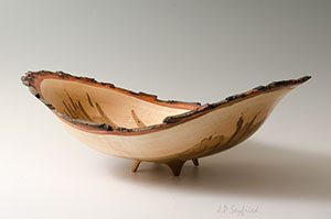 Natural Edge Ambrosia  Maple footed bowl